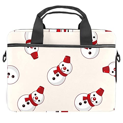 Sacoche ordinateur portable 13 à 14 pouces avec bandoulière et motif bonhomme de neige rouge