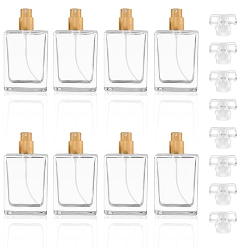 Enenes 8 Pack 30ml Gold Atomizer Glass Perfume Bottles