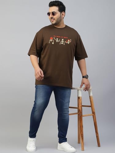 Image of Veirdo Men's Pure Cotton Half Sleeve Plus Size Printed T-Shirts, Stylish, Comfortable & Durable Cotton Tees | Sizes: S to 2XL