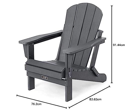 Image of RS Enterprises Chair Patio Chairs Lawn Chair Outdoor Chairs Painted Adirondack Chair Weather Resistant- Wooden (4, Grey)