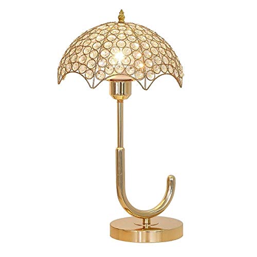Preisvergleich Produktbild HLL Tischlampen, 47cm Kristall Tischlampe Warm Romantische Hochzeit Schlafzimmer Nachttischlampe Nordic kreative Regenschirm Mode-Schreibtisch-Licht European Wohnzimmer