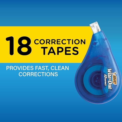 Image of BIC Wite-Out Brand EZ Correct Correction Tape, White, 18-Count