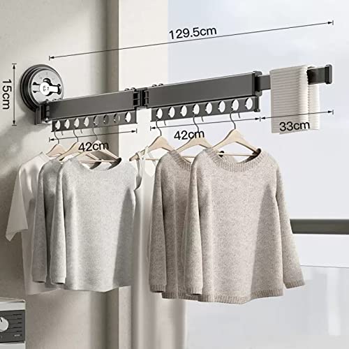Étendoir à linge pliable mural en gris aluminium durable