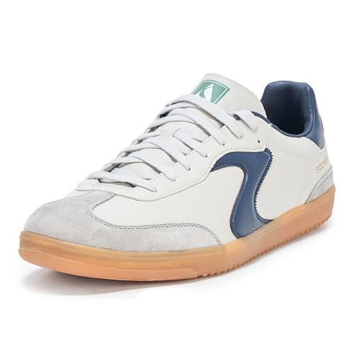 Skechers Hotshot Pyke, Scarpe da Ginnastica Uomo, Gray Duraleather/Suede/Navy Trim, 46 EU