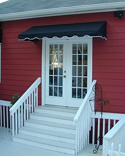 Window Awning / Door Awning / Door Canopy by Easyawn with Sunbrella Canvas 5 Colors / 3 Sizes Window Awning Or Door Canopy (4 Ft Wide, Black)