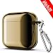 Produktbild Dotuo Silikon Hülle kompatibel mit AirPods Pro Case 2019 - Passgenaue Zweitilige Schutzhülle für AirPods Pro Ladecase, Ultradünnes Case mit Sichtbarer Front LED & Unterstützt kabelloses Laden, Gold
