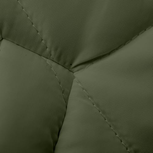 Cozy Green Puffer Jacket for Women - Lightweight, Zip-Up Comfort with Stand Collar - Image 6