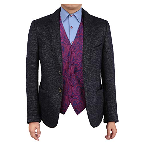 Epoint Egc1B01D-Xl Purple Patterned Gift Idea For Dad Waistcoat Woven Microfiber Fashion And Jewelry X-Large Vest #TOP7