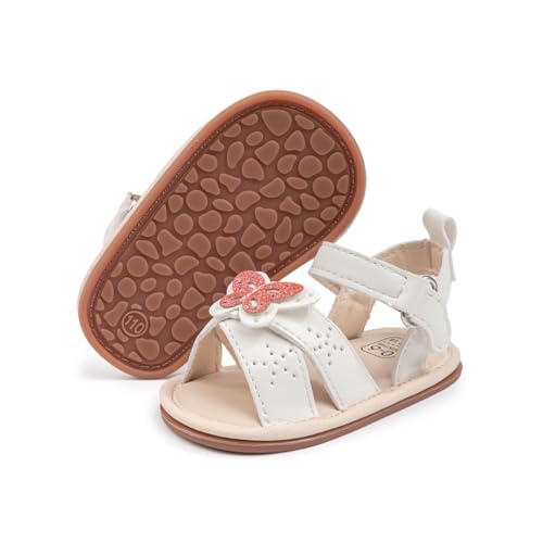 Image of Babelvit Infant Baby Girl Boy Sandals Comfort Premium Summer Outdoor Casual Beach Shoes with Flower Bowknot Anti Slip Rubber Sole Newborn Toddler Prewalker First Walking Shoes