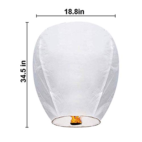 10 Pack Chinese Paper Lanterns, Sky Lanterns, 100% Biodegradable Environmentally Friendly Paper Lanterns for Party, Celebrations, Weddings, New Years, Festivals, Memorial Ceremonies