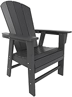 Vista 16 de Costaelm Silla Adirondack al aire libre, sillas de balcón de HDPE, silla Adirondack náutica de concha marina portside y sillas para hoguera, madera