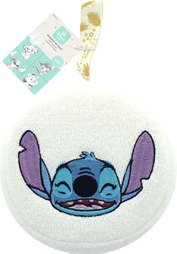 Disney Baby - Spugna da bagno per bambini, ricamata Stitch, accessorio per vasca, doccia, in schiuma, edizione Lilo & Stitch, ultra morbida, corpo per bambini, pulizia delicata, efficace, prodotto