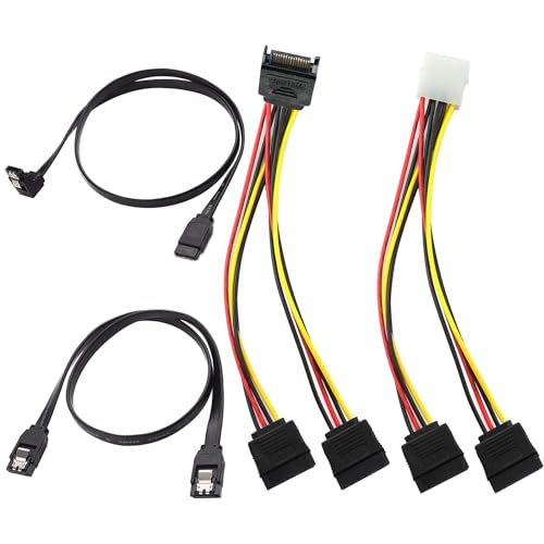 Cable SATA y Divisor de Energía SATA (4 unidades) 6 Gbps