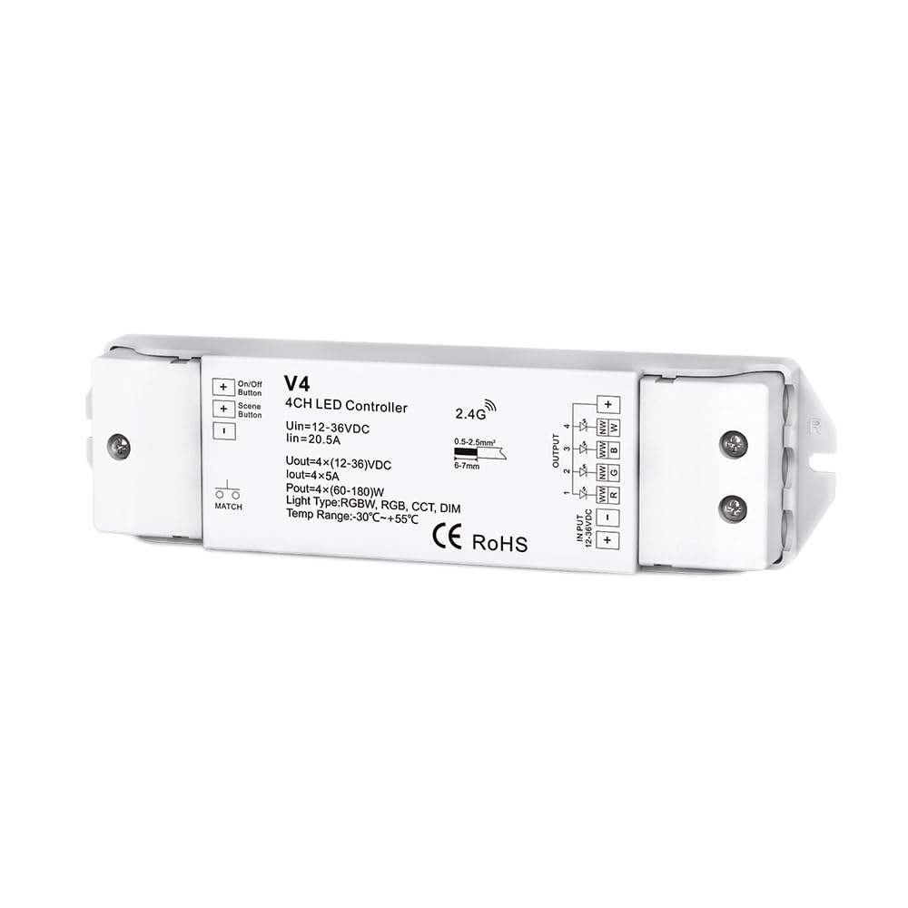 Contrôleur LED RGB/RGBW 4 canaux blendend V4 tension constante 4x5A