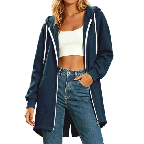Sweat à capuche femme zippé ample pour un confort thermique