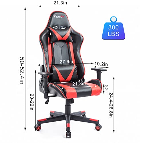Gaming Chair High Back Home Office Desk Chair Racing Style Comfortable Gamer Chair With Pu Leather And Headrest And Lumbar Pillows #TOP6