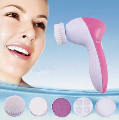 Escova de limpeza facial 5 em 1 escova facial elétrica multifuncional à prova d'água escova rotativ