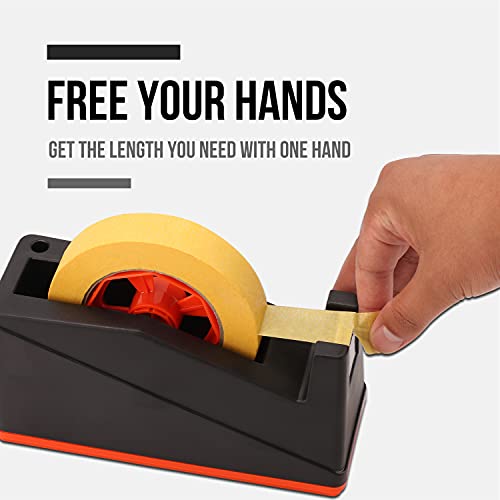 Lichamp 2 Pack Desktop Tape Dispenser Holder with Large 3 Inch Core for Masking, Heat Transfer Sublimation, Painters, Freezer and Kitchen Tapes, 0228BK - Thumbnail 6