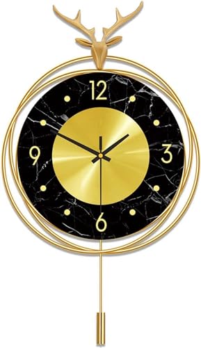 Horloge murale tête de cerf en métal design artistique et finitions haut de gamme