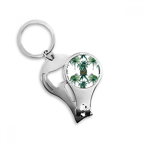 Chaîne clé verte ananas multi-fonction avec décapsuleur et coupe-ongles
