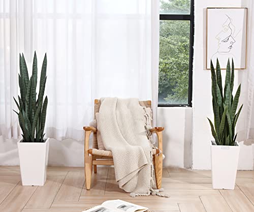 Fopamtri Artificial Snake Plant 38 Inch Fake Sansevieria Trifasciata With 32 Leaves Faux Plant For Indoor Outdoor Feaux Plants In Pot For Home Office Perfect Housewarming Gift (38 Inch, 2 Pack, Green) #TOP4