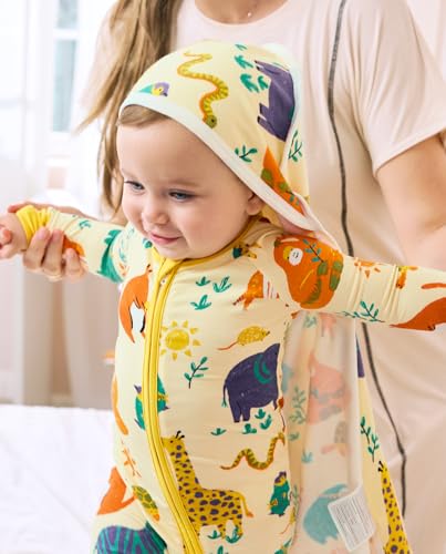 Bamboo Viscose Baby Convertible Footie Pajama, Zipper Pajamas for Baby Boys & Girls, Sleep & Play Footed Pjs4