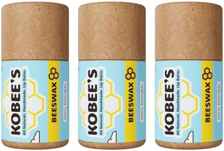 3 pack - Kobeesco Lip Balm, Lip Moisturizer, Lip Cure, Lip Balm, Nourishing Lip Treatment (Beeswax)
