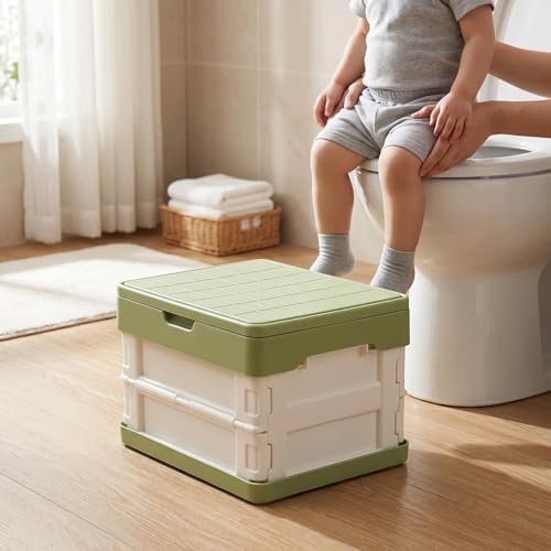 Generic Foldable Travel Potty with PU Soft Seat and Removable Cushion for Baby Kids Outdoor Trips Car Rides - 2