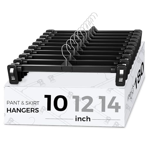 Titan Mall Skirt Hanger with Clips Skirt Hangers Pants Hangers 14 inch Trouser Clip Hangers for Pants Space Saving Skirt Hanger 25 Pack