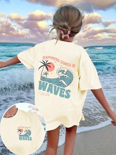 Girls Letter Graphic Tees Short Sleeve Kids Cute Casual T Shirts3