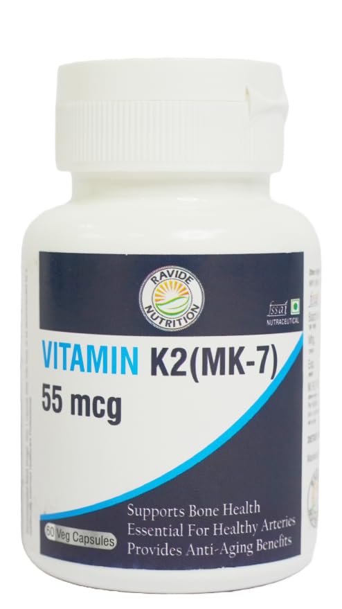 Ravide Nutrition Vitamin K2 MK7 For Healthy Bones and Healthy Arteries - 55mcg - 60 Veg Capsules (B0CM8BGNHW) Amazon Price History, Amazon Price Tracker