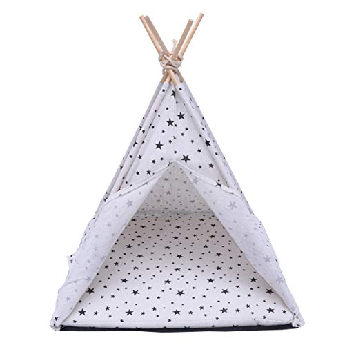 VILLCASE Carpa para Mascotas Cama para Gatos con Calefacción Tipi para Mascotas Casitas para Perros Pequeños Tipi De Perro Cama Tipi para Perros Perro Pequeño Nido De Gato Poliéster