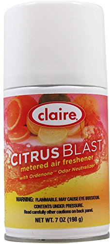 Claire CL112 7 Oz. Citrus Splash Metered Air Freshener Aerosol Can, 25950112