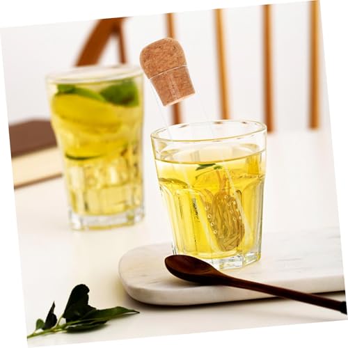 HOUDERCO 耐熱ガラス試験管ティーストレーナー 蓋付き軽量コンパクト 茶葉用細目茶こし 家 オフィス向けルーズリーフティーインフューザー