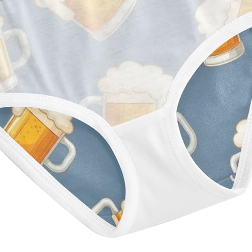 Toddler Girl Briefs, Cartoon Beer Mugs Girls Underwear Cotton, 2T–8 Years4