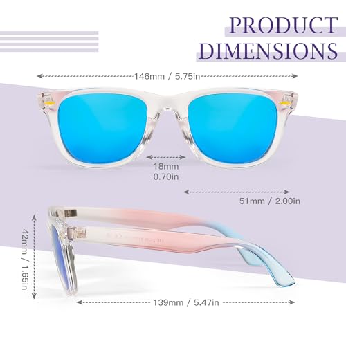 Image of SIPHEW Polarized Sunglasses for Women & Men - UV400 Mirrored Beach Eyewear, Designer Unisex Fashion Sunglasses w /Medium Fit