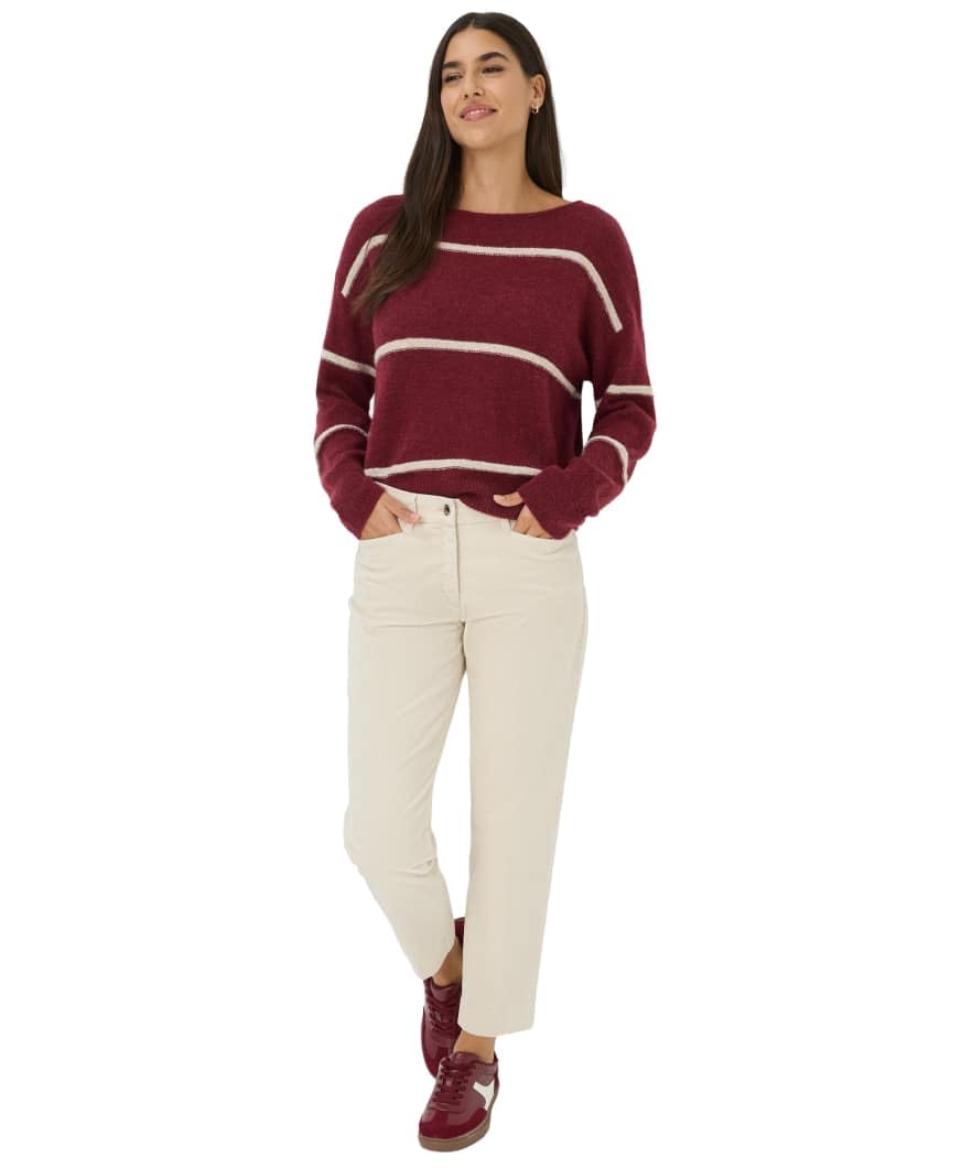 BRAX Sweter pullover Kobiety Style.lisa Lightweight Alpaca Sequins Stripe