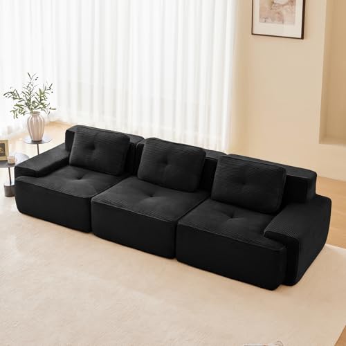Image of Corduroy Modular Sectional Sofa, Oversized Cloud Couches for Living Room