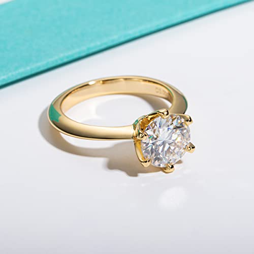 AnuClub 2/3CT Six Prong Solitaire D Color VVS1 Moissanite Ring, 925 Sterling Silver Never Color Fade for Wedding, Engagement And Anniversary With Certificate4