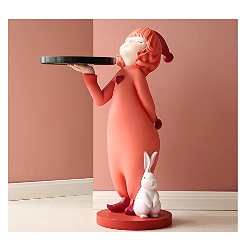 DUNAKE Ornements de Stockage de clé d'entrée créatifs,Plateau de Rangement Meuble TV entrée Salon—Convient à Toutes Sortes de Cadeaux de Noël, Noël, Saint-Valentin, Halloween, Pâques (Color : Pink)