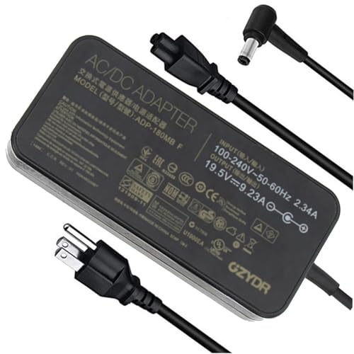 19.5V 9.23A 180W Laptop Charger for Asus ROG G750JM G751JM G750JS G75 G75VW G75VX GL502VT G750JW G750JM G750JX G751JL G751JM G752VL ADP-180MB F FA180PM111 G-Series Gaming Laptop