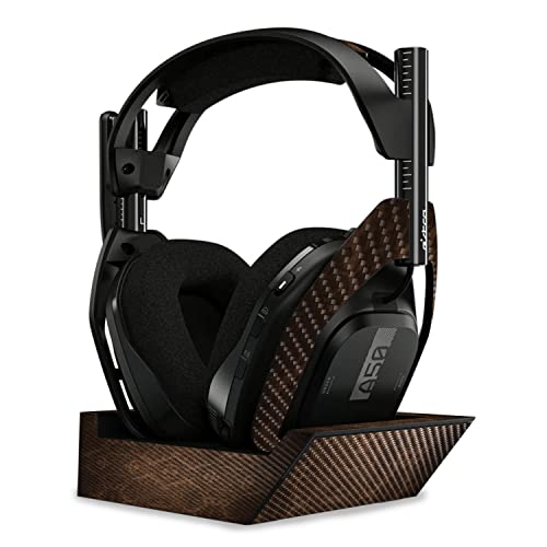 Image of MightySkins Carbon Fiber Skin Compatible with Astro A50 Wireless Headphones + Base Station (Gen 4) - Brown Linen | Protective, Durable Textured Carbon Fiber Finish | Easy to Apply | Made in The USA