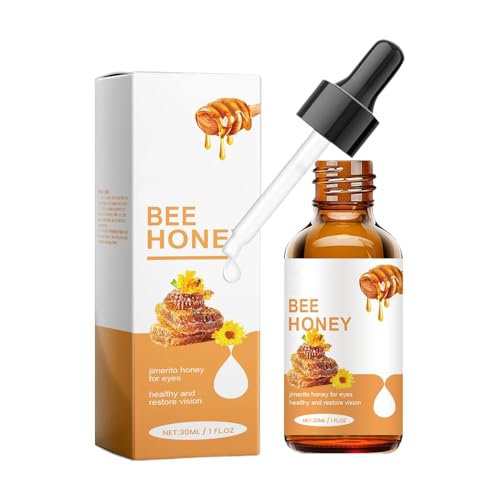 Gotas Oftálmicas de Miel, 30ML Gotas Blanqueadoras de Ojos con Miel Natural, Gota Hidratantes e Iluminadoras para Ojos Secos con Miels de Abejas, Suero Iluminador para Oftálmicas con Miels de Abejas