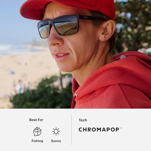Image of SMITH Riptide Sunglasses - Grey Green ChromaPop Polarized, Matte Black