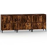 HEFZGDB Sideboards 3 STK. Räuchereiche 60x35x70 cm Holzwerkstoff Sidebord Buffetschrank Küche Sideboard Küche Apothekerschrank Küche für Speisesaal Café Küche Dessert Shop