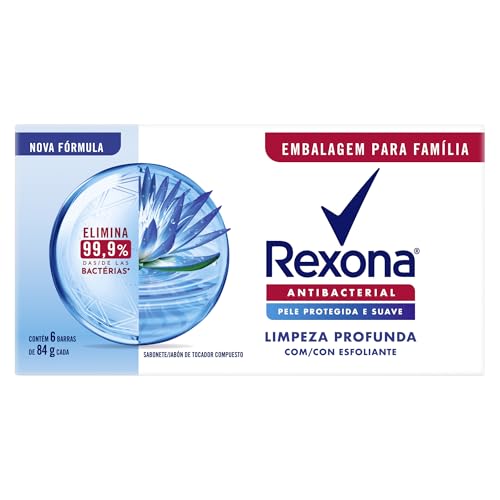 Rexona Pack Sabonete Em Barra Antibacterial Limpeza Profunda Envoltório 6 Unidades De 84G Cada Leve Mais Pague Menos