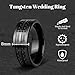 Mens Wedding Band Tungsten Rings: 8mm Black Wedding Bands Rings for Men Tungsten Ring With Carbon Fiber Inlay Engagement Bands Gift Band for Man - Promise Rings for Him Comfort Fit Size 8-12
