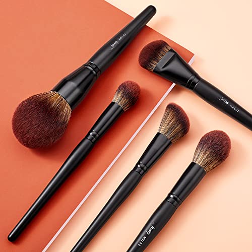 Jessup Large Face Makeup Brushes 5Pcs, Premium Synthetic Foundation Powder Contour Blusher Highlighter Brush, Phantom Black T273 #TOP5