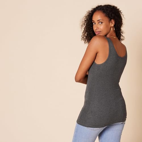Image of Amazon Essentials Women's Slim-Fit Ribbed Scoop Neck Tank Tops, Pack of 2
