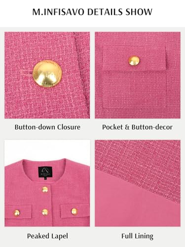 Image of M.Infisavo Cropped Tweed Blazers for Women